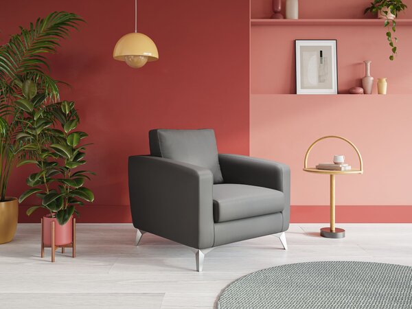 Orione Poltroncina in ecopelle moderna e impermeabile T04 antracite