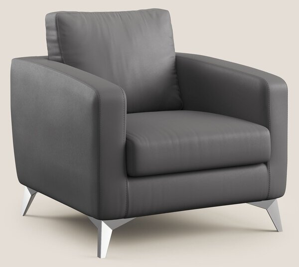 Orione Poltroncina in ecopelle moderna e impermeabile T04 antracite