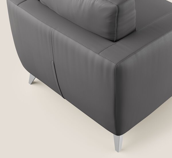 Orione Poltroncina in ecopelle moderna e impermeabile T04 antracite