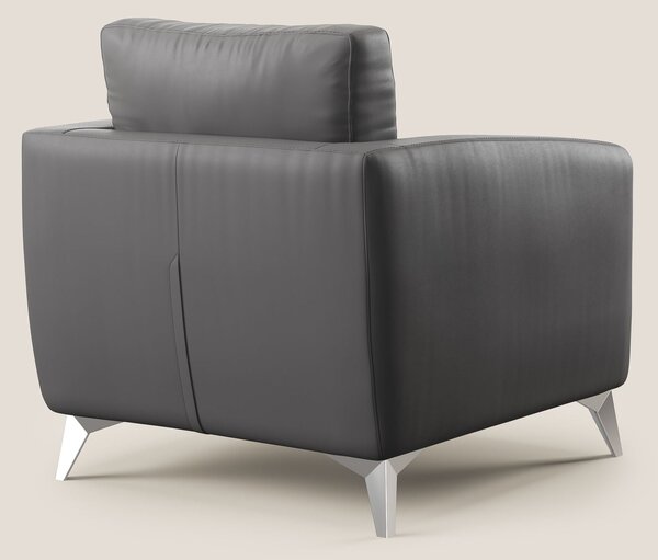 Orione Poltroncina in ecopelle moderna e impermeabile T04 antracite