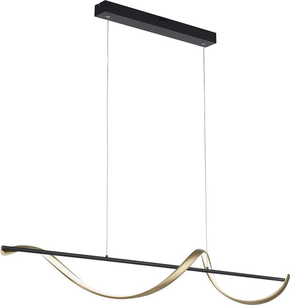 Paul Neuhaus Q - Lampada a sospensione Modern Chic I Lampada a sospensione I Lampada a sospensione grigio scuro con oro I Ottone incl. LED dimmerabile in Kelvin - Marianne Dimmer I Dimmerabile I Soggiorno I Camera da letto - Alluminio O
