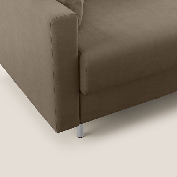 Megan divano letto angolare in microfibra smacchiabile T11 marrone