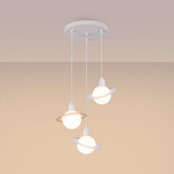 Sollux SL.1357 - Lampadario a sospensione con filo HYPERION 3xG9/8W/230V bianco