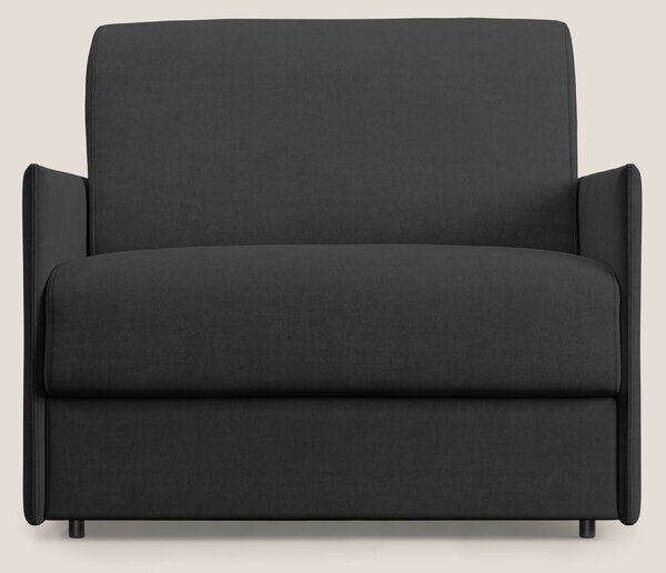Evans poltrona letto in morbido tessuto impermeabile T02 nero
