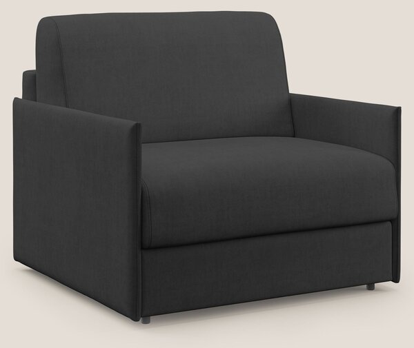 Evans poltrona letto in morbido tessuto impermeabile T02 nero