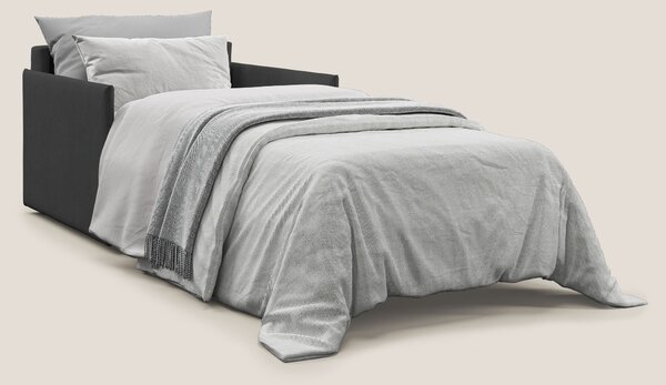 Evans poltrona letto in morbido tessuto impermeabile T02 nero