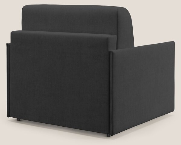Evans poltrona letto in morbido tessuto impermeabile T02 nero