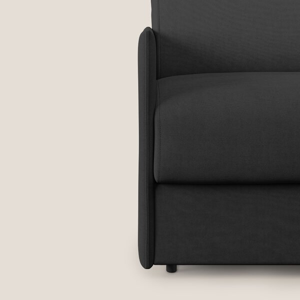 Evans poltrona letto in morbido tessuto impermeabile T02 nero