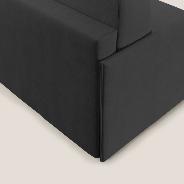 Evans poltrona letto in morbido tessuto impermeabile T02 nero
