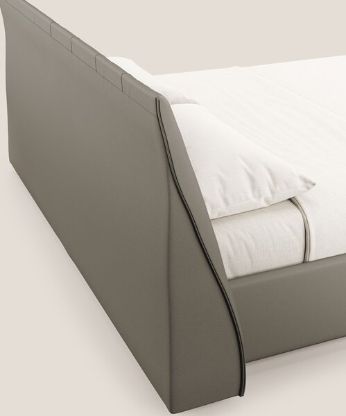 Clizia letto imbottito di design con vano contenitore in ecopelle impe