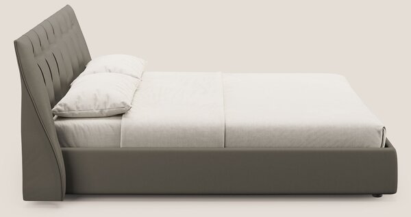 Clizia letto imbottito di design con vano contenitore in ecopelle impe