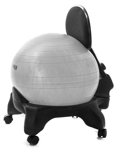 Sedia ergonomica attiva con palla gonfiabile, colore grigio, modello Plus