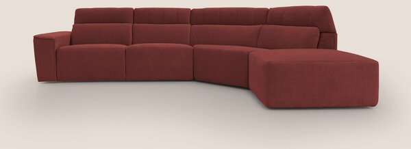 Clark Divano angolare con opzione relax elettrico in tessuto smacchiab