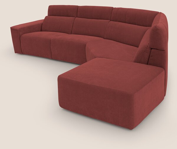 Clark Divano angolare con opzione relax elettrico in tessuto smacchiab