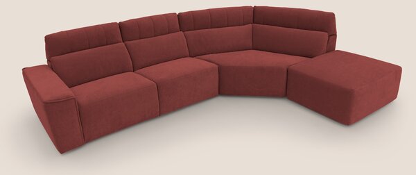 Clark Divano angolare con opzione relax elettrico in tessuto smacchiab