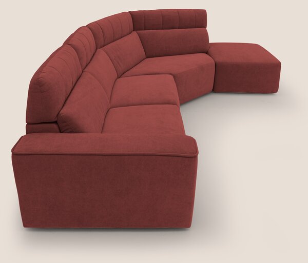 Clark Divano angolare con opzione relax elettrico in tessuto smacchiab