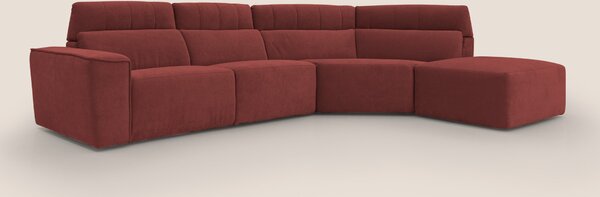Clark Divano angolare con opzione relax elettrico in tessuto smacchiab