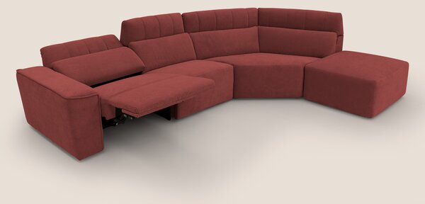 Clark Divano angolare con opzione relax elettrico in tessuto smacchiab
