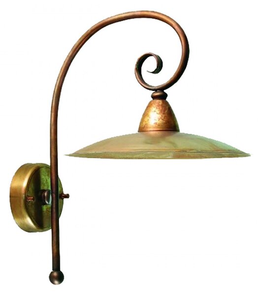 Applique rustica lampadari bartalini riccio a25 e27 led ottone lampada parete - Lampadari Bartalini