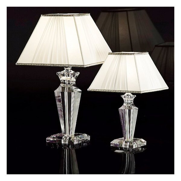 Abat-jour classica lampadari bartalini cecile 1003 lt e14 e27 led cristallo tessuto lampada tavolo - Lampadari Bartalini