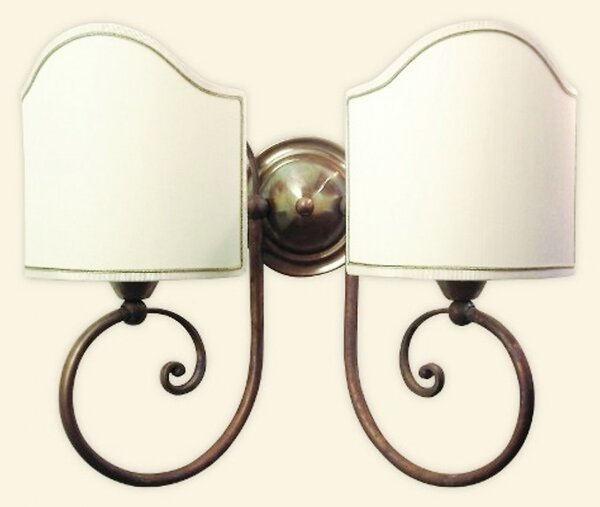 Applique classico lampadari bartalini leo ap2 e27 led tessuto ottone lampada parete - Lampadari Bartalini
