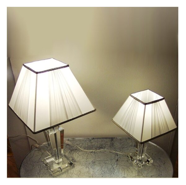 Abat-jour classica lampadari bartalini cecile 1003 lt e14 e27 led cristallo tessuto lampada tavolo - Lampadari Bartalini