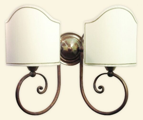 Applique classico lampadari bartalini leo ap2 e27 led tessuto ottone lampada parete - Lampadari Bartalini