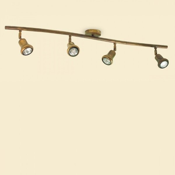 Plafoniera classica lampadari bartalini tilly tr4 gu10 led ottone trave faretti orientabili - Lampadari Bartalini