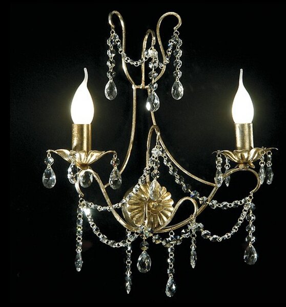 Applique classico flami illuminazione iride 6980 a2f e14 led metallo cristallo lampada parete - Flami Illuminazione
