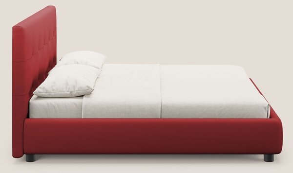 Minato letto imbottito contenitore con testata trapuntata in ecopelle