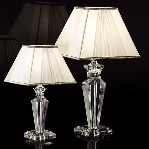 Abat-jour classica lampadari bartalini cecile 1003 lt e14 e27 led cristallo tessuto lampada tavolo - Lampadari Bartalini