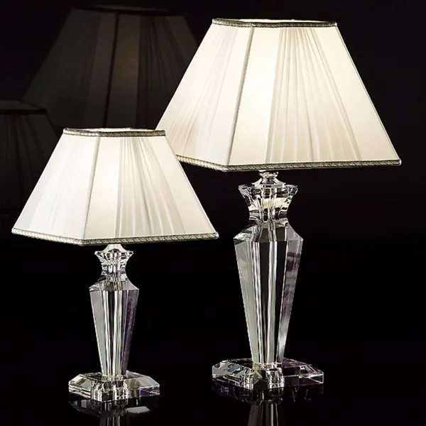 Abat-jour classica lampadari bartalini cecile 1003 lt e14 e27 led cristallo tessuto lampada tavolo - Lampadari Bartalini