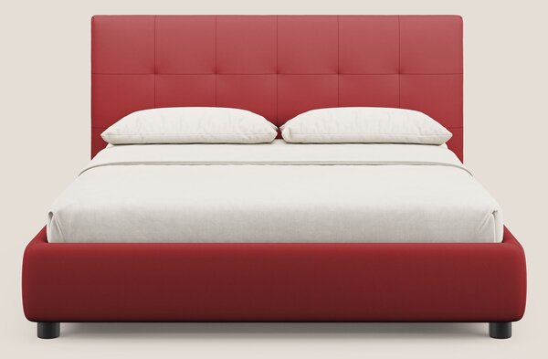 Minato letto imbottito contenitore con testata trapuntata in ecopelle
