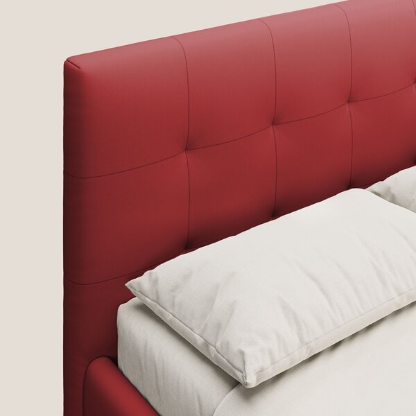 Minato letto imbottito contenitore con testata trapuntata in ecopelle