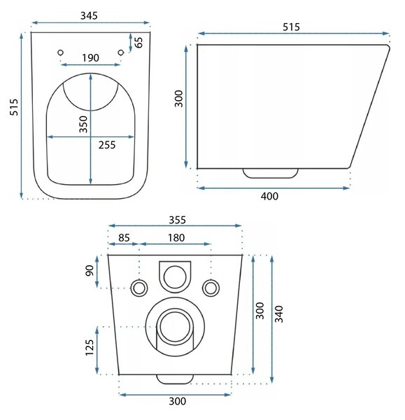 Vaso WC sospeso Rea Julio Rimless