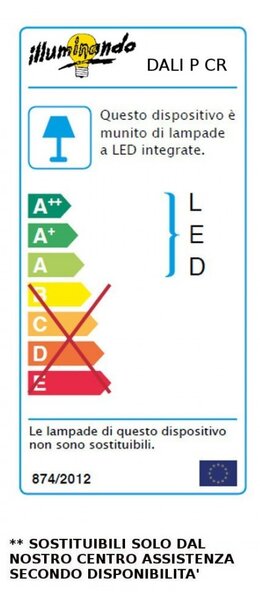 Applique moderno illuminando dali p cr led metallo orientabile - Illuminando