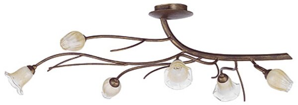 Plafoniera classica luce piu biancospino bs633 bs636 g9 led lampada soffitto metallo vetro - Luce Più