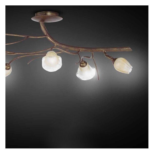 Plafoniera classica luce piu biancospino bs633 bs636 g9 led lampada soffitto metallo vetro - Luce Più