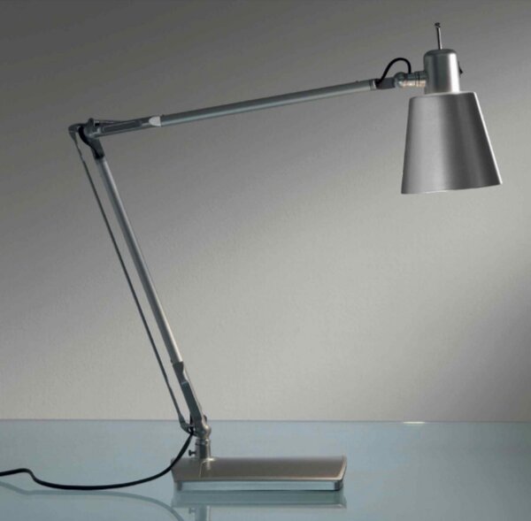 Abat-jour illuminando lola lu e27 led lampada scrivania moderna orientabile metallo bianco arancione alluminio interno - Illuminando