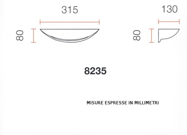 Applique gesso belfiore 9010 tiko 8235 41 e27 led lampada parete - Belfiore - 9010