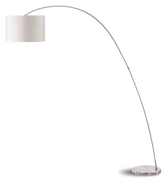 Piantana arco moderna pan international bow ter095 bianco e27 led metallo tessuto lampada terra - Pan International