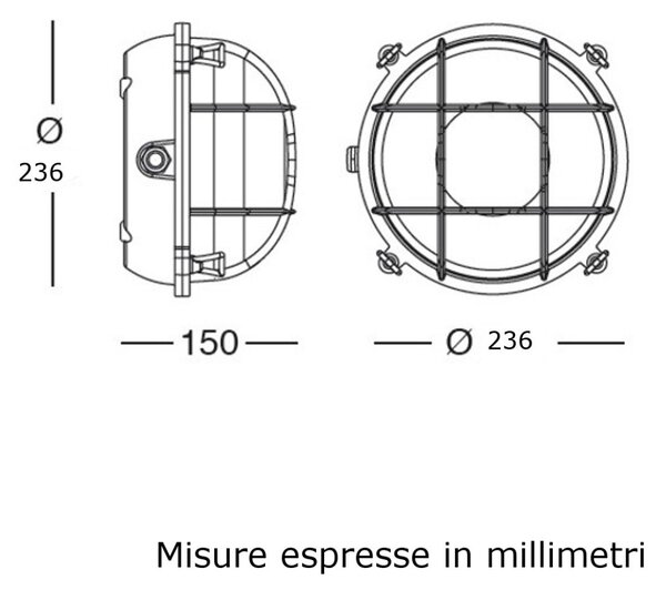 Applique esterno rustico lampadari bartalini gabbietta 896 898 ao e27 led ottone vetro lampada parete soffitto - Lampadari Bartalini