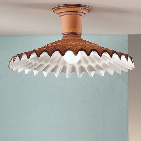Plafoniera rustica due p illuminazione vania pl e27 led ceramica lampada soffitto - Due P Illuminazione