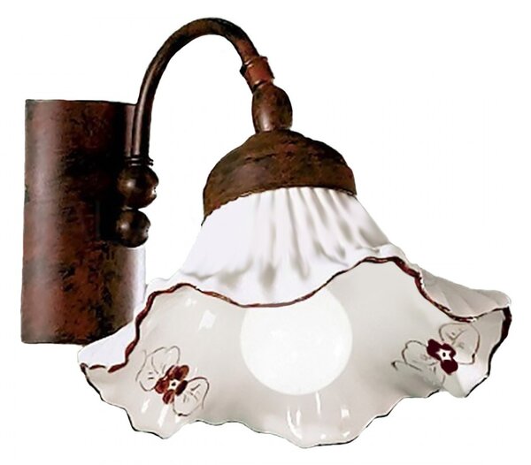 Applique classica due p illuminazione anna ap1 e14 led metallo ceramica lampada parete - Due P Illuminazione