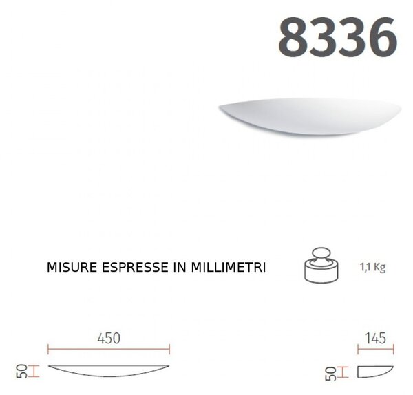 Applique gesso belfiore 9010 ariell small 8336.52 g9 led lampada parete classica - Belfiore - 9010