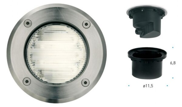 Faretto incasso pan international oblo micro est355 gx53 5w led scomparsa calpestabile - Pan International