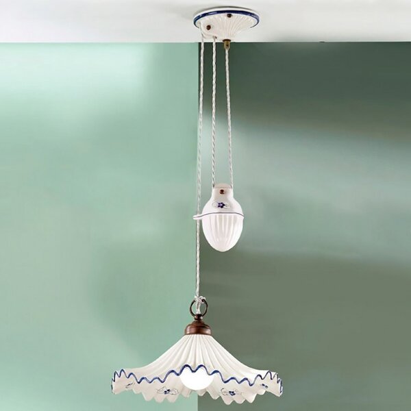 Lampadario classico due p illuminazione anna sg cp e27 led metallo ceramica saliscendi - Due P Illuminazione