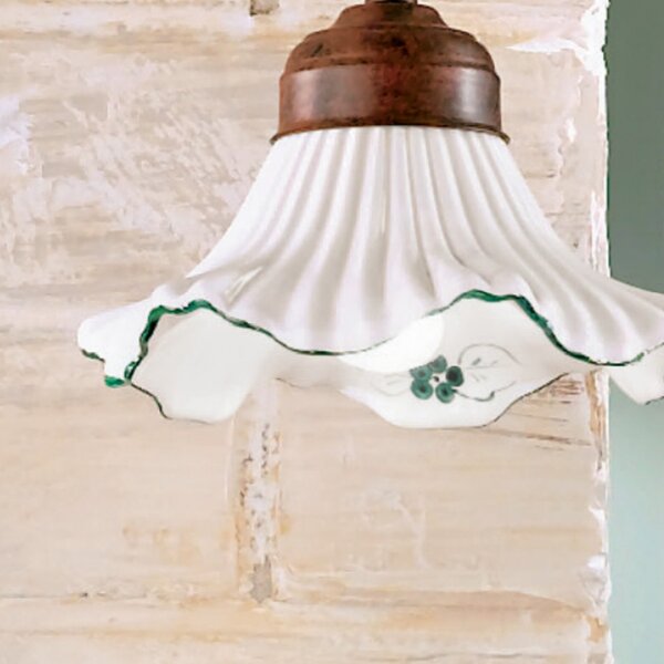 Applique classica due p illuminazione anna ap1 e14 led metallo ceramica lampada parete - Due P Illuminazione