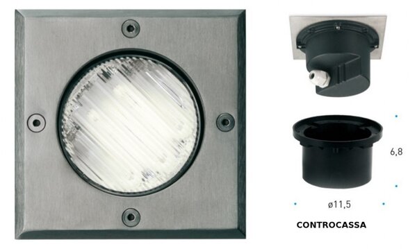 Faretto incasso pan international oblo micro est356 ip67 gx53 led scomparsa calpestabile - Pan International