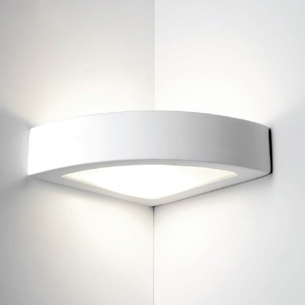 Applique angolo gesso belfiore 9010 erida angle 8056.42 e27 led biemissione lampada parete - Belfiore - 9010
